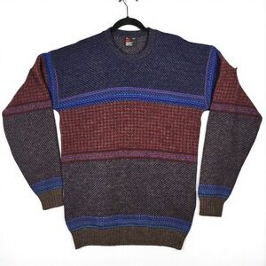 Robert Bruce Sweater Men XL TALL Vintage Wool Blend Crew Neck Multi Color, Union